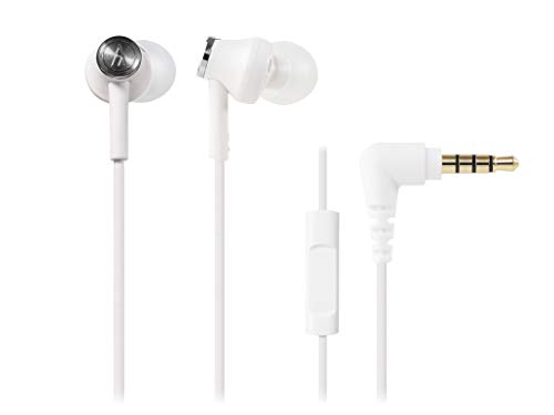 Audio-Technica ATH-CK350iS WH In-Ear Smartphone Earphones with Remote and Microphone, White