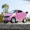 Pink Pull Back Car Diecast Car Model Collectible Toy For 1/32 Scale Smart Fortwo Birthday Christmas New Year Gift