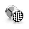 1Pc Punk Black Stainless Steel Round Stud Earrings Women Men Gothic Tunnel Barbell Dumbbell Earings Ear Piercing Zircon Gifts