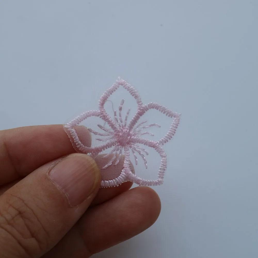 10Pcs Black White Lace Embroidered Flowers Patches Applique Patch Decoration