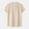 Men's 2026 Summer Cotton-Linen Short-Sleeve Casual Cardigan Shirt