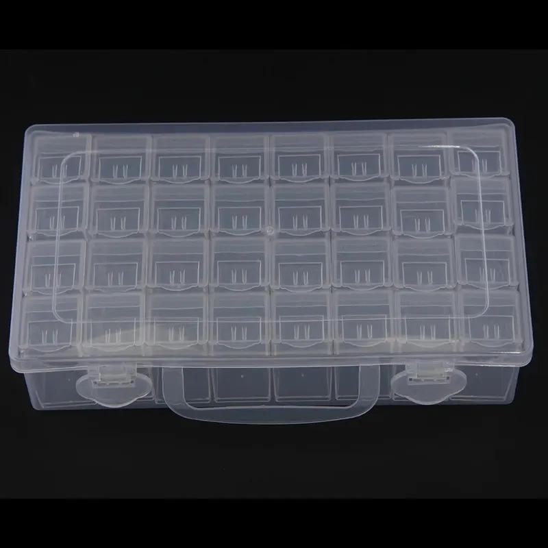 Transparent Storage Box with 32 Compartments, Small Independent Boxes for Storing Rhinestones and Diamond Painting Tools
