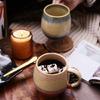 Heat Resistant Vintage Ceramics Coffee Cup with Comfort Handle Gradients Mug For Office Use Morning Brews Afternoon Teas