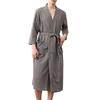Men Bathrobe Solid Color V Neck Cardigan Water Absorption Oversize Male Pajamas