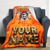 Name Custom Pittsburgh Pirates Logo Print Flannel Blanket High Quality Warm Comfortable Cover for All Seasons Perfect for Gifts Home Decor