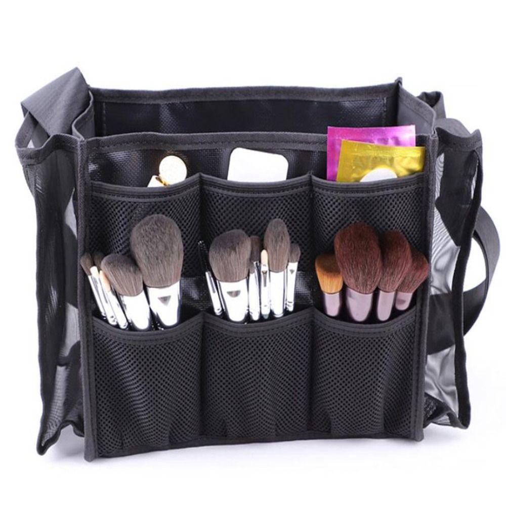 Large Capacity Cosmetic Brush Storage Bag Black Color Hair Stylist Bag  Makeup Application