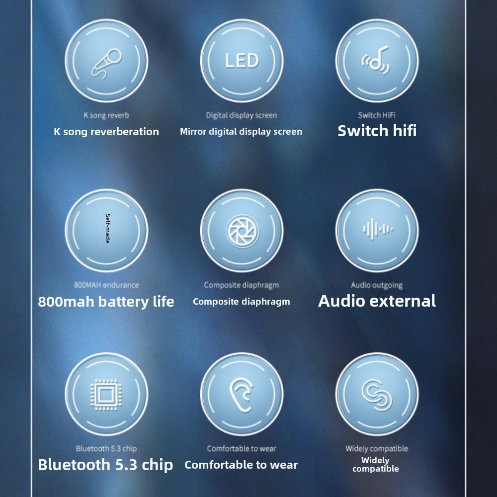 5.3 Wireless Bluetooth Headphone Neck Plug-in Card Ultra-long Life Plug-in Microphone In-ear Neck Bluetooth Headphone