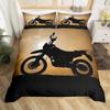 Dirtbike Bettbezug Set Extremsport Bettwäsche Set Motocross Fahrer Bettdeckenbezug Cooles Motorrad Tagesdecke Bezug Queen Size