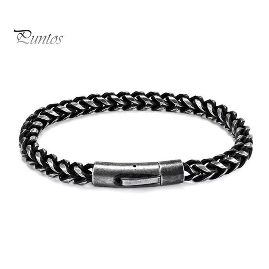 

Мужской браслет с толстой цепочкой в стиле ретро-панк из нержавеющей стали, индивидуальное украшение на запястье для отпуска, работы, повседневной носки, подарка на годовщину, день рождения, браслет 19cm