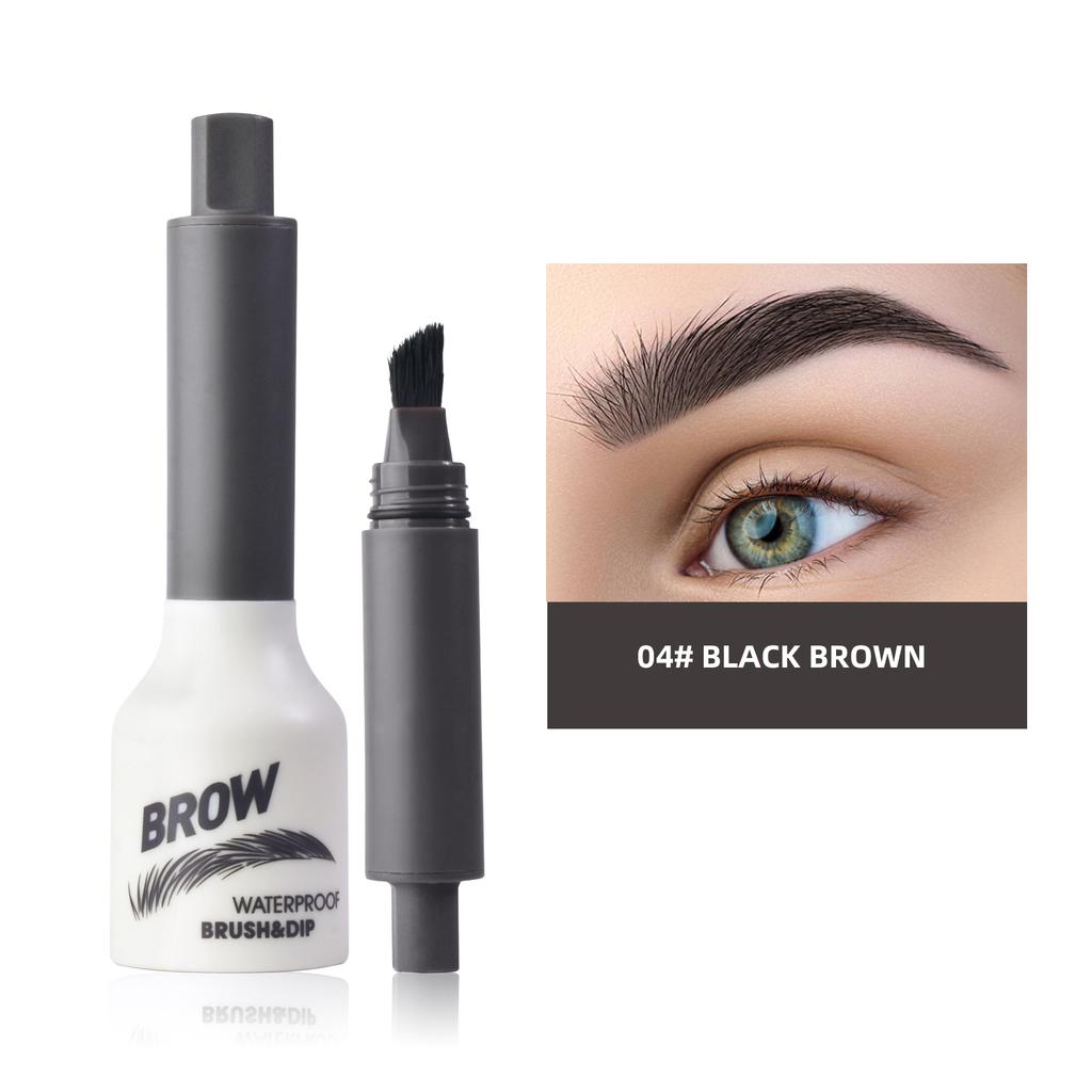 Dark Brown Waterproof Eyebrow Cream with Brush for Long-Lasting, Natural Finish