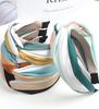 Baru Fashion Wanita Hairband Lebar Sisi Ikat Kepala Cross Simpul Sorban Klasik Bergaris Hiasan Kepala Gadis Rambut Aksesoris