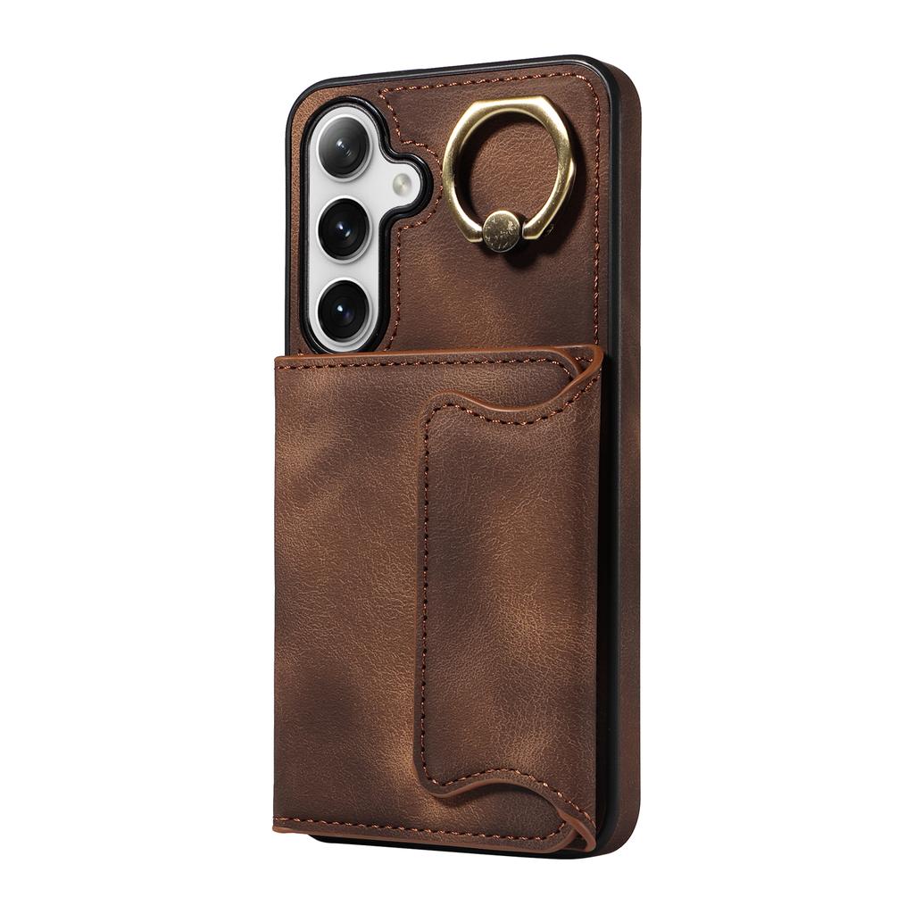 for Samsung Galaxy S24 series.for Samsung Galaxy S24, S24+, S24 Ultra Ring Bracket Card Holder Slots Cover Phone Case