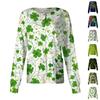Women's Casual Long Sleeve Single Breasted Printed Dry- Top