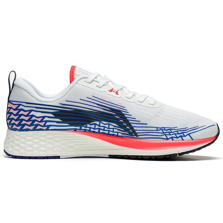 New LiNing Li Ning Running Collection Breathable And Resilient Low Top Running Shoes Men's White Blue ARMS039-2