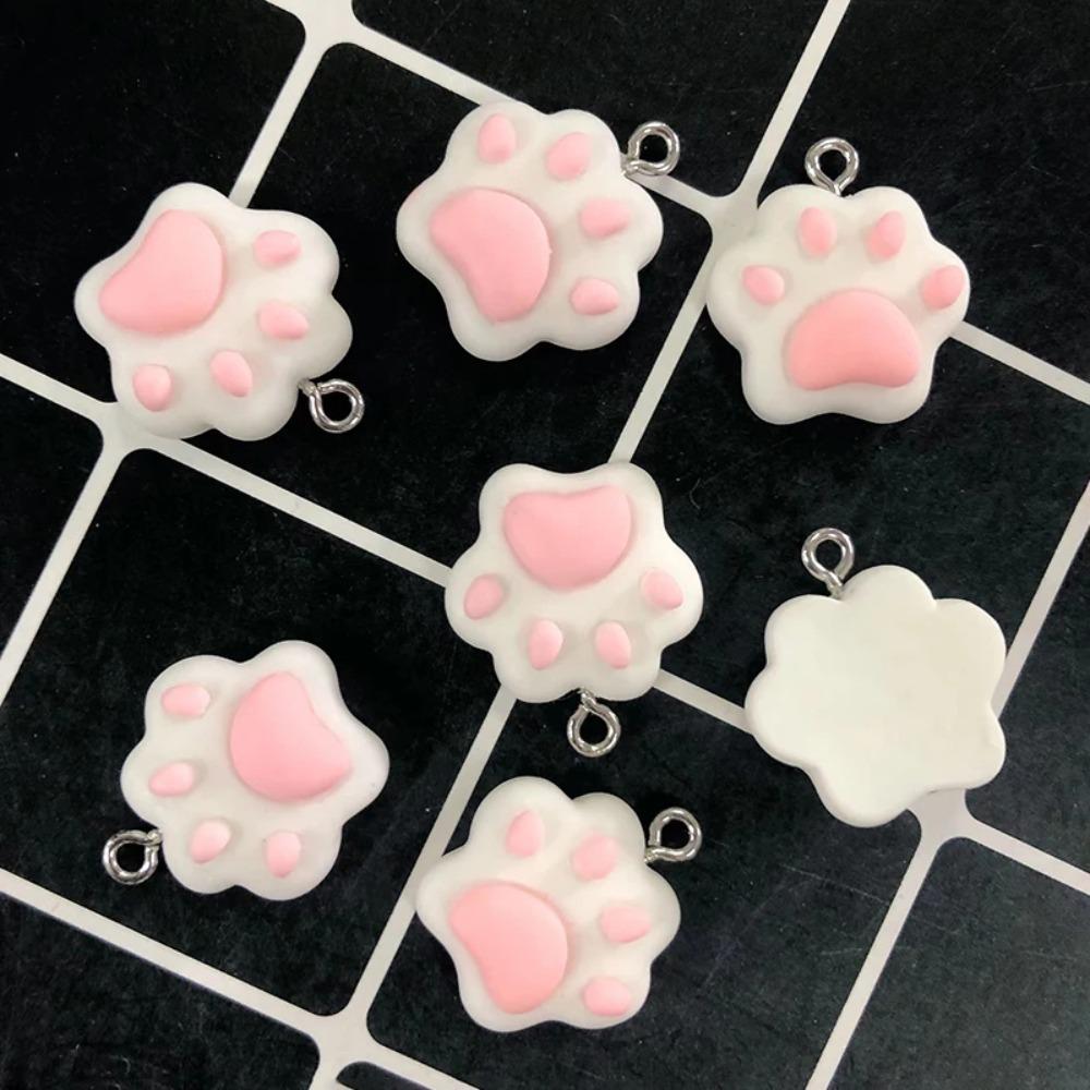 10pcs Resin Colorful Cat Claw Beads Cartoon Cat Claw Resin Pendant Bead Earring Making