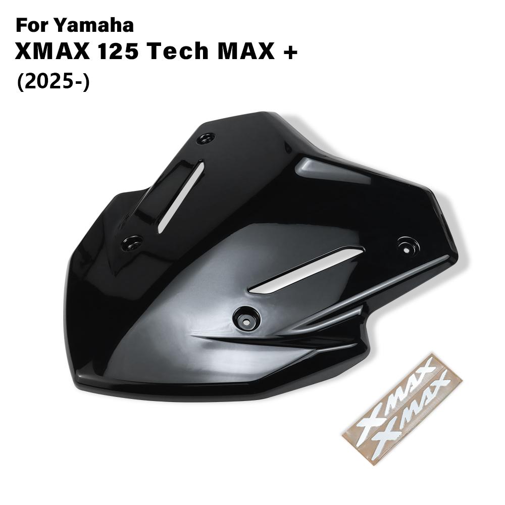 New XMAX 125 Motorcycle Windshield For Yamaha XMAX 125 Tech MAX+(2025) Front Windshield Reflector Windscreen Fairing Fly Screen чёрный