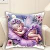 Dream Flower Fairy Single-sided Printed Pillowcase, Sofa Living Room Warm Cushion Cover, Bedroom Bedside Fairy Tale Pillow Cover