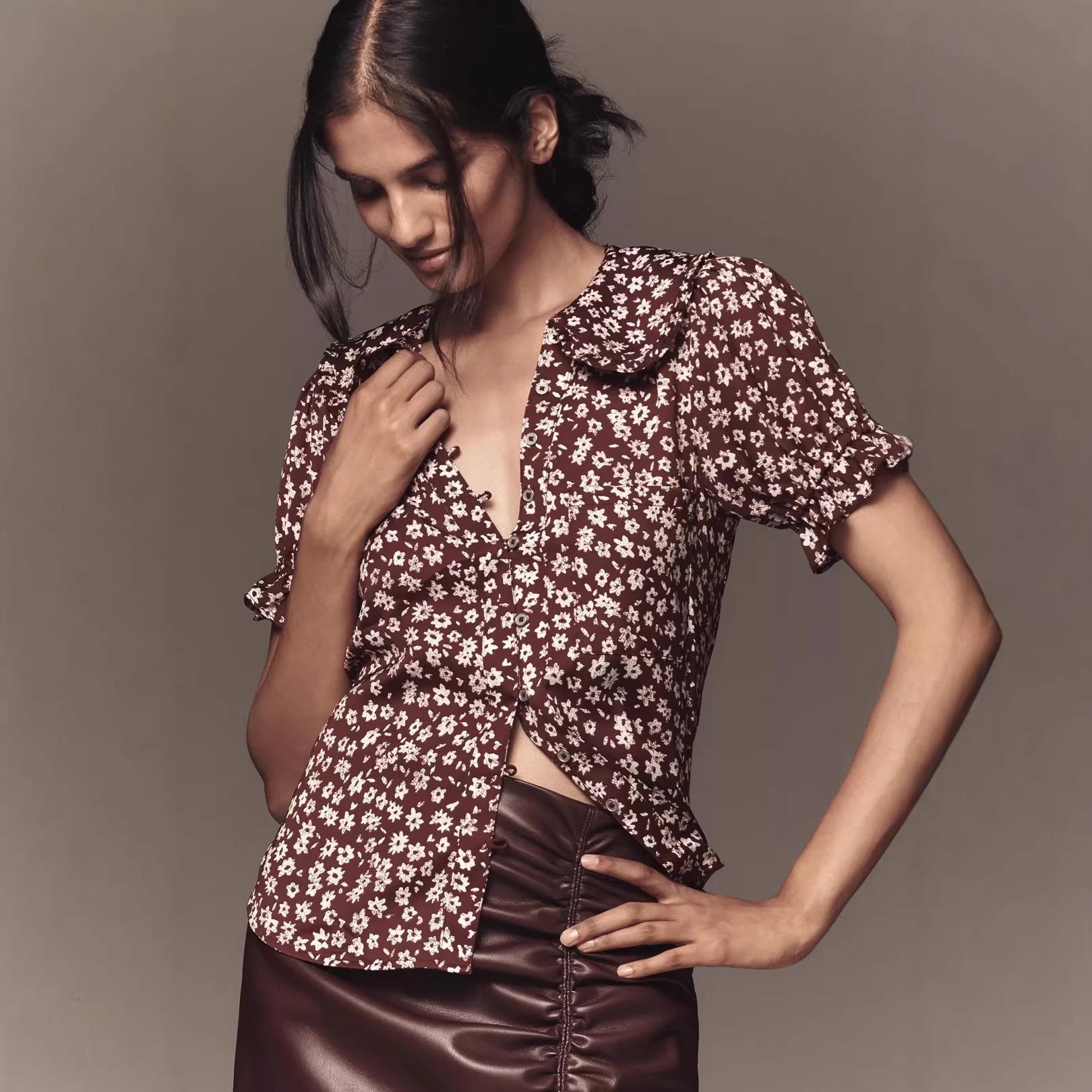 2026 Summer Lightweight Casual Women s Short Sleeve Doll Collar Shirt Large