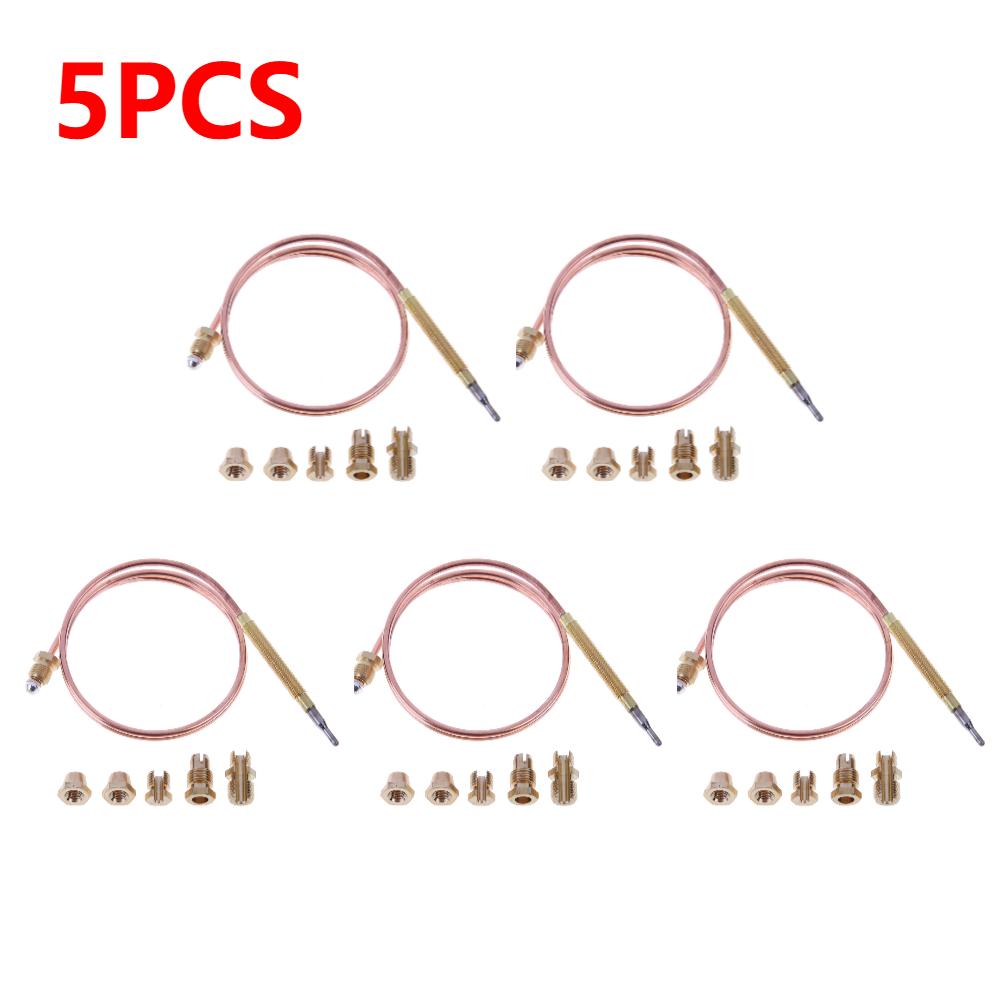 1-5 pz Valvola Termocoppia Universale a Gas 60/120cm Sostituzione Termocoppia per Camino per Scaldabagno, Bollitore da Tè con 5 Parti Fisse