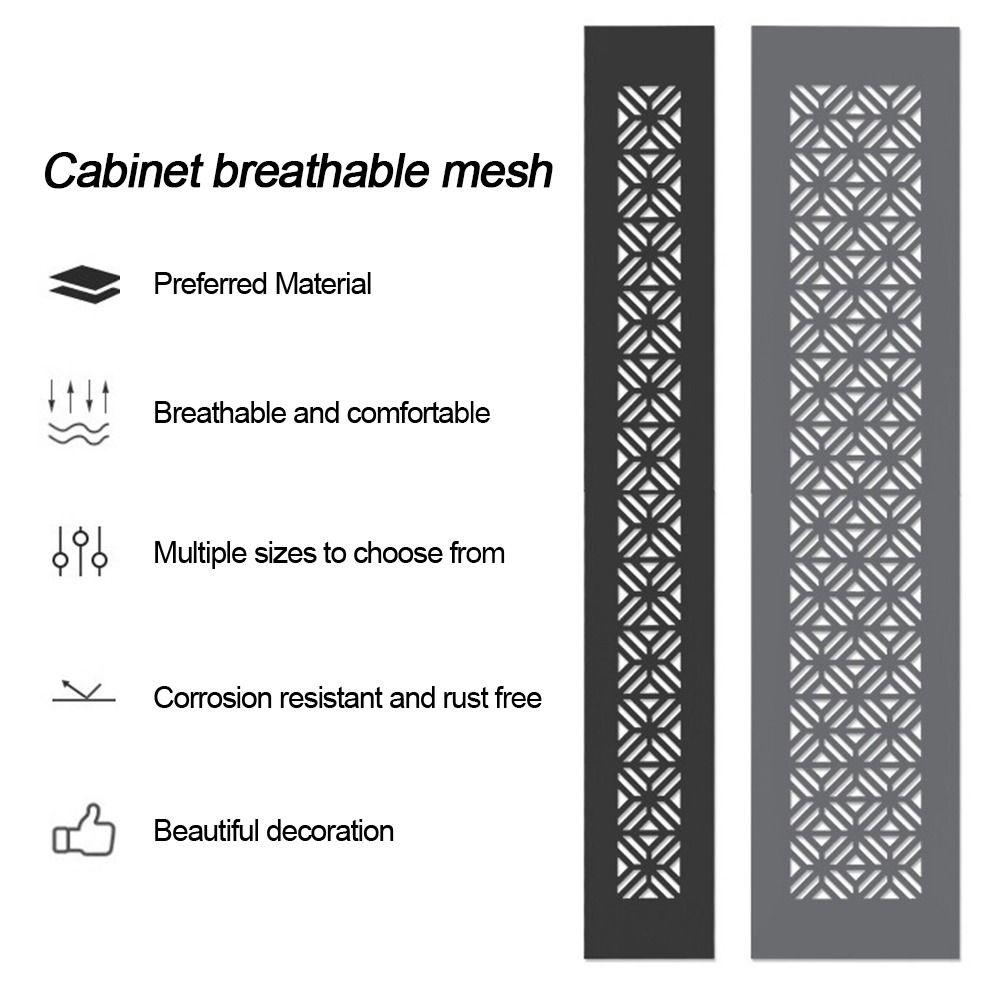 Aluminum Alloy Vents Cover Rectangle Louver Ventilator Grille Cover 50/80mm Wide Breathable Mesh Hole Ornaments