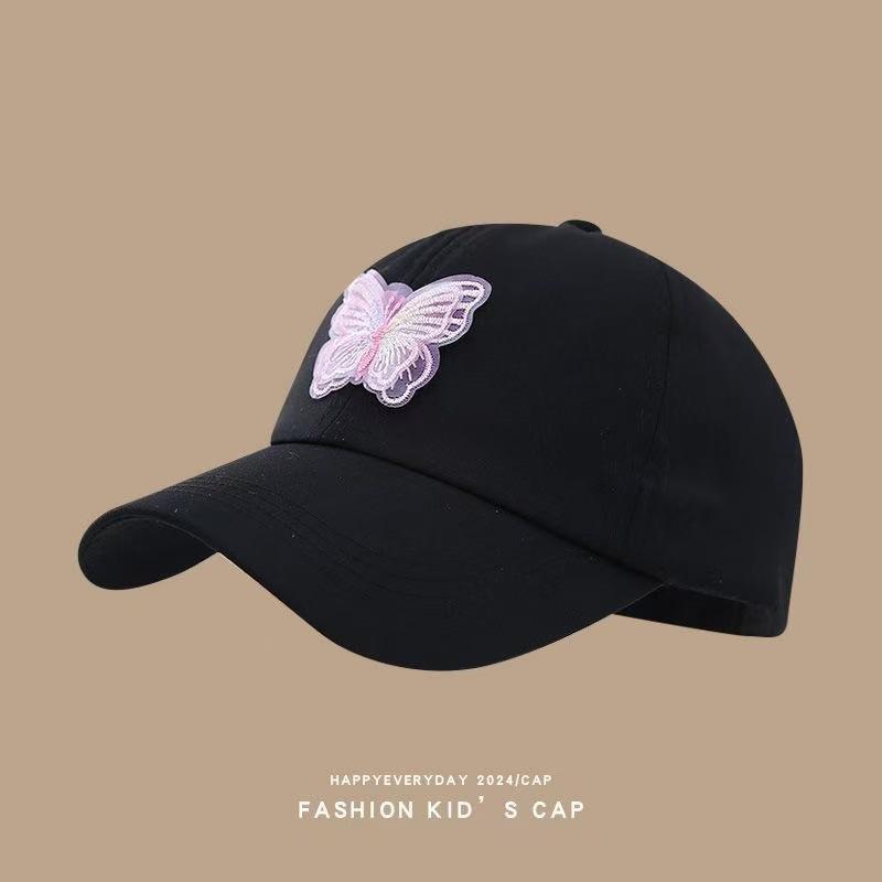 סט 1 יחידה של כובעי ילדים, כובעי טופ קיץ ריקים, כובעי לשון ברווז לתינוקות, כובעי שמש רקומים בפפיון לבנות, כובעי בייסבול עם קוקו קשור