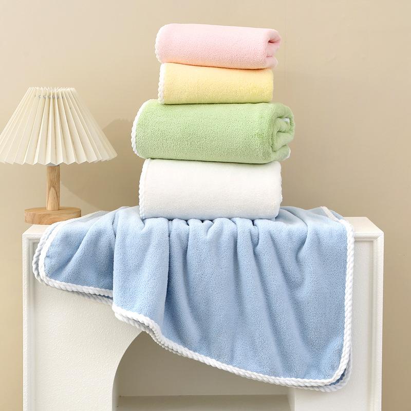 Towel High-density coral fleece towel Bath towel Square towel Water-absorbing quick-drying towel