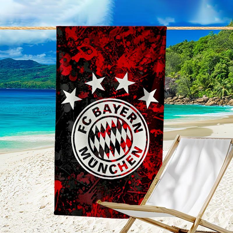 Asciugamano da Spiaggia Stampato Football Club Monaco, Microfibra Super Morbida, Regalo Perfetto Compleanno, per Piscina, Spiaggia, Viaggio, per famiglia e amici