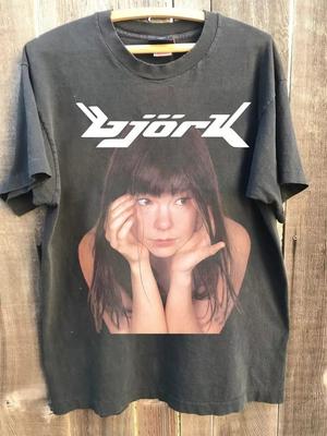 Bjork Tshirt Bjork Graphic Charcoal Short Sleeve Cotton Tshirt Unisex S5XL Unisex T-Shirt