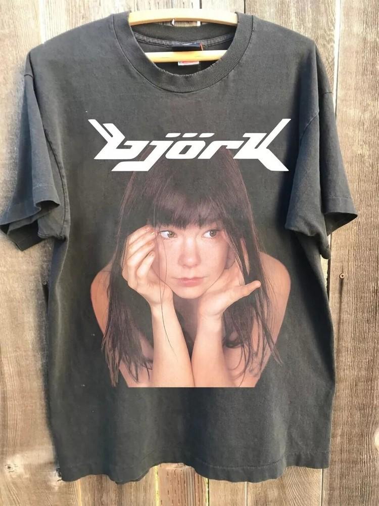 Bjork Tshirt Bjork Graphic Charcoal Short Sleeve Cotton Tshirt Unisex S5XL Unisex T-Shirt M