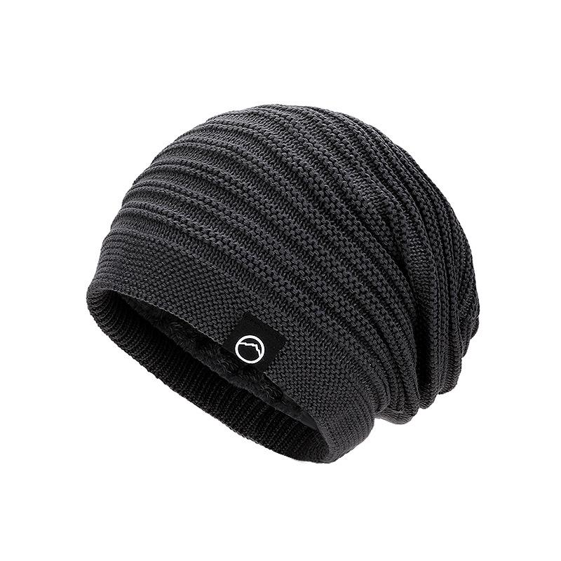 Winter velvet warm ear protection big head circumference versatile knitted hat women