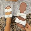 Mode Damen Schleife Flache Hausschuhe Modetrend Sommer Plateau Sandalen Slipper Schuhe Lässig Weich Leichtgewicht Mädchen Straße Strand Sandalen