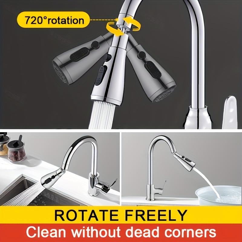 3 In1 Universal 360° Rotation Kitchen Faucet Extender ABS Durable Water Saving Shower Spray Head Bathroom Basin Tap Replacement