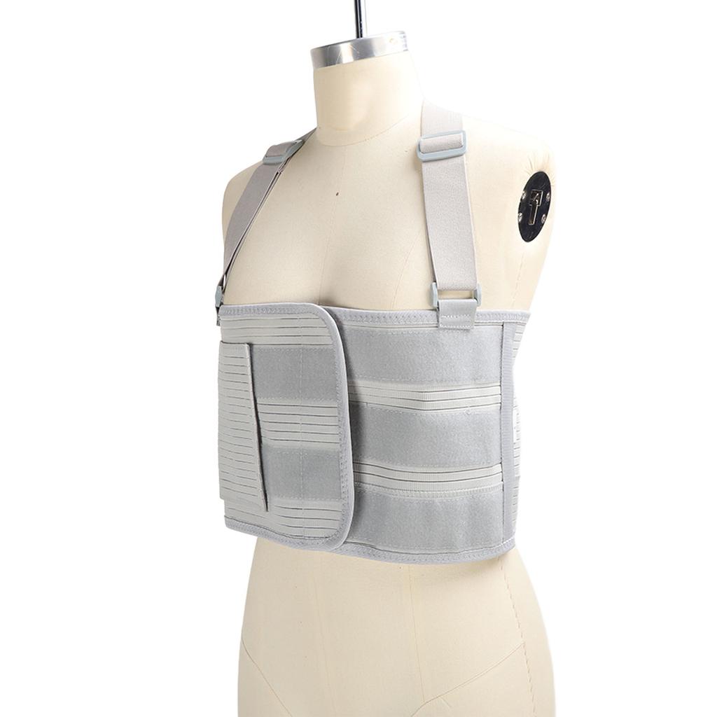 Chest Support Brace Breathable Elastic Dual Support Broken Rib Brace with Adjustable Shoulder Straps for Rib Fractures
