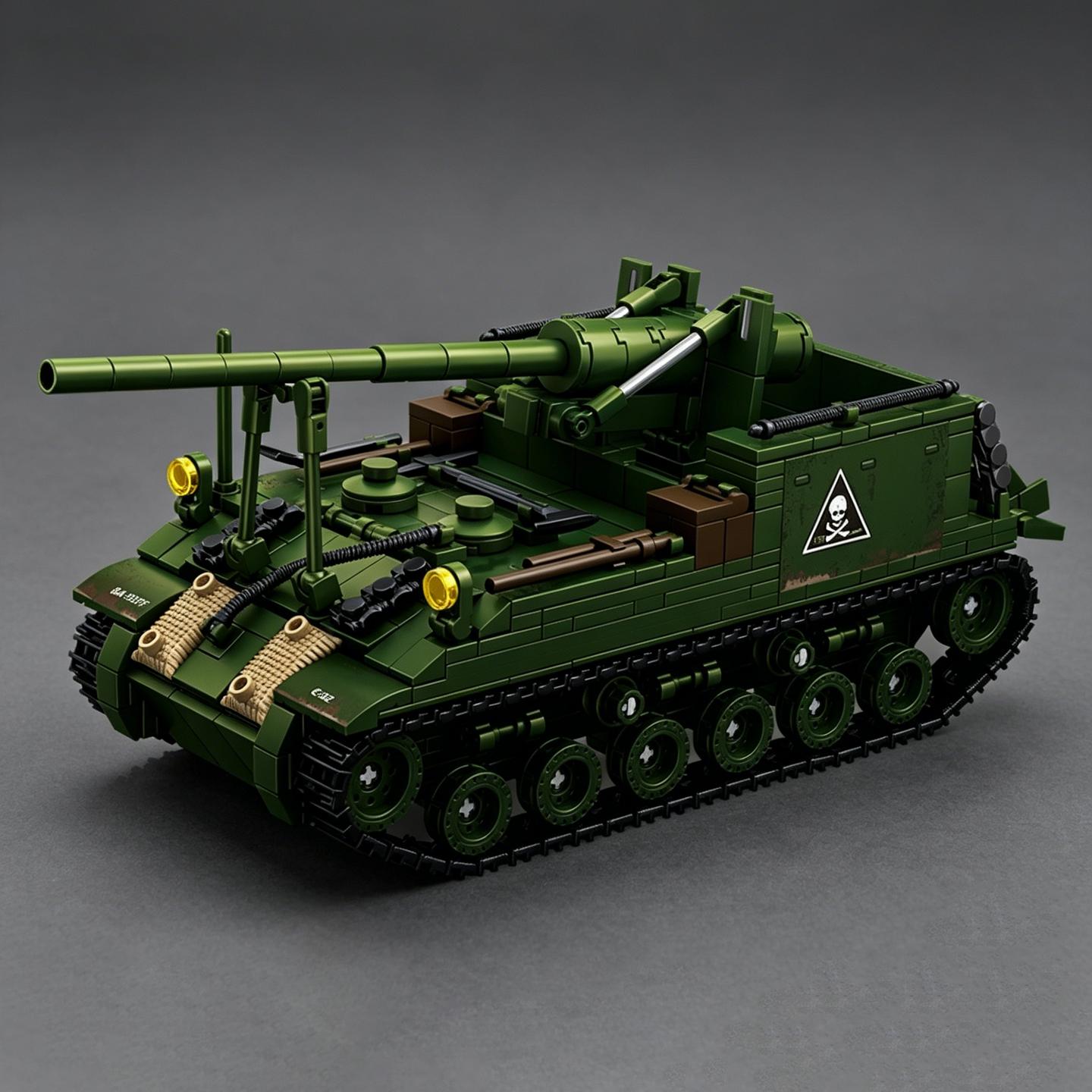 World War II U.S. M40 Self-Propelled Howitzer System Building Block Artillery Scale Model for Boys Girls (MOC Toy Self-Propelled Howitzer) NO BOX