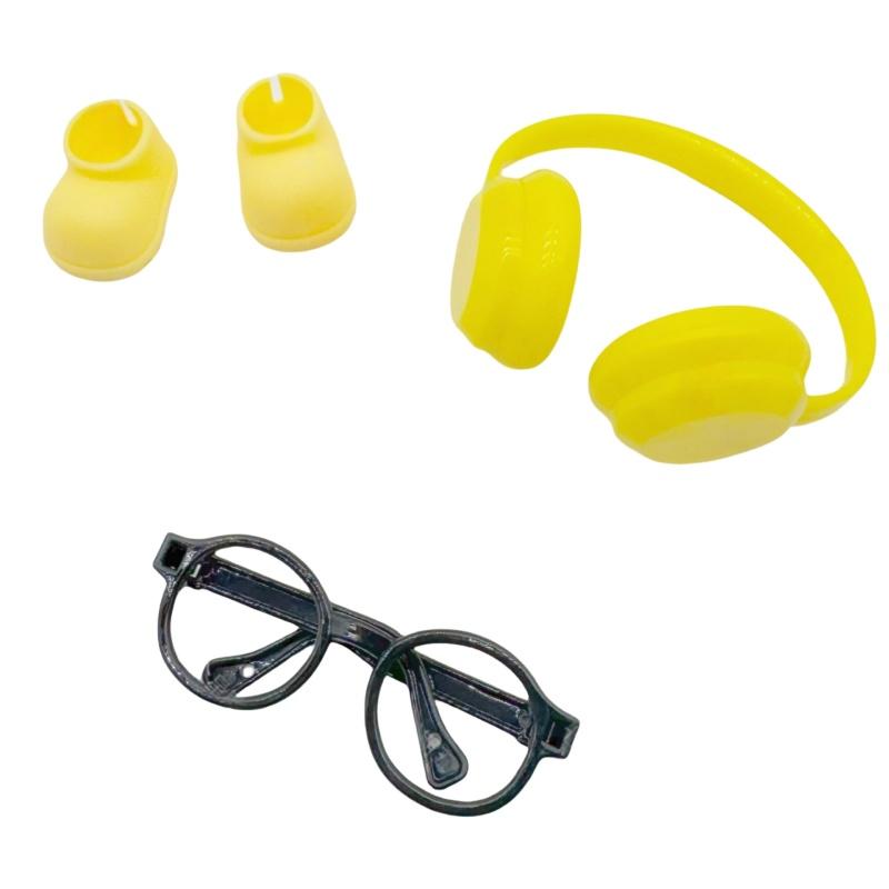 DIY doplňky pro boty labubu V1 V2 bez čoček brýle stylová plastová sluchátka plyšová dekorace panenky dárek k narozeninám