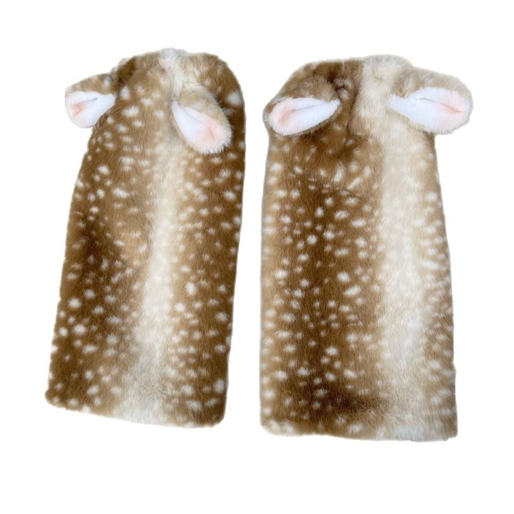 High Tube Plush Boot Covers Thickened Fawn Print Socks Cute Deer Ear Leg Warmers For Women