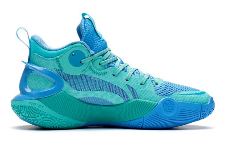 Li Ning YOUNG Sonic 10 V1 Cushioning, Wear Resistant Mid Top Basketball Shoes Neon Jade Green Teenagers YKBS022-3