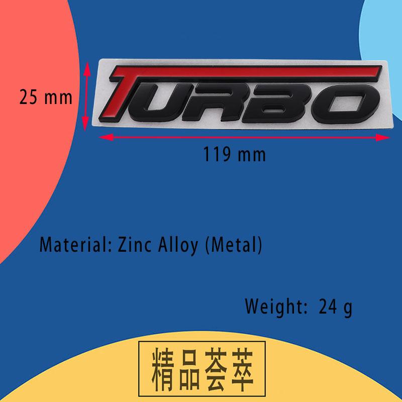 3D Autostyling TURBO voor Autospatbord Zijkant Kofferbak Naamplaat Sticker Embleem Badge Sticker
