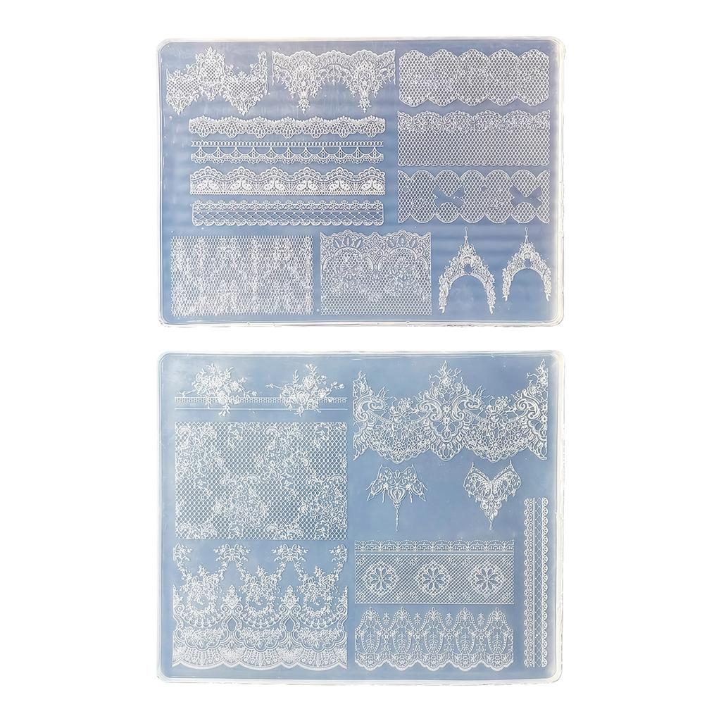 Professional Silicone Mold For Nail Art Featuring 3D Lace Texture That Promotes Effortless Removal And Long Lasting Reuse