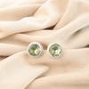 Green Amethyst Gemstone 925 Sterling Silver Jewelry Handmade Stud Earrings 0.53" EE-147-1
