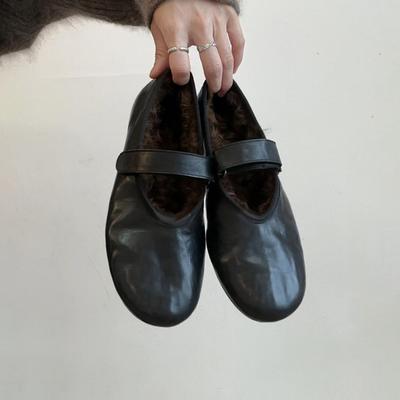 Comfort Fleece Lined Women Ballet Flats Shoes Concise Round Toe Shoes 2026 New Spring Warm Cotton Slip On Grandma's Shoes