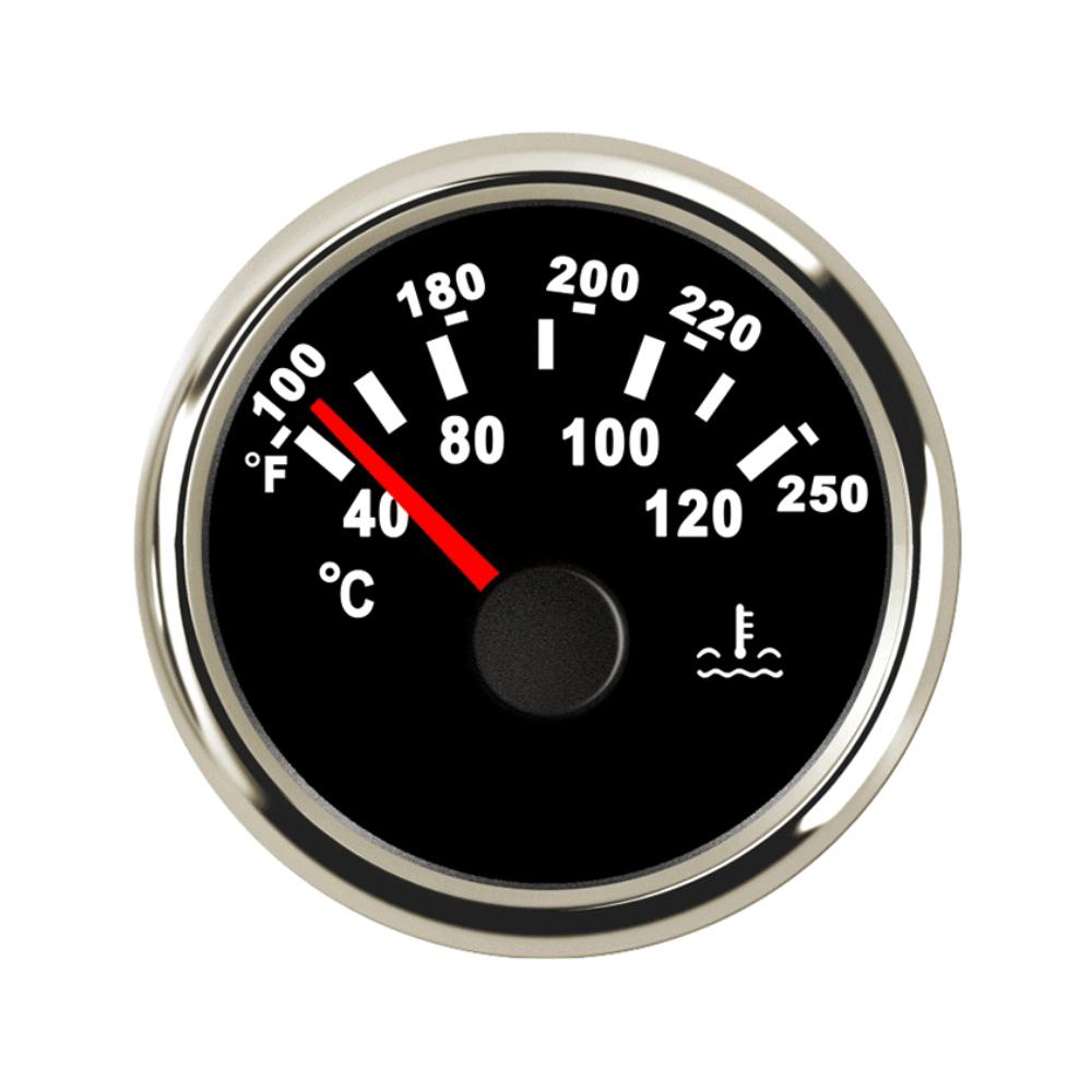 Rhaxel 52mm 2'' Digital Water Temp Gauge Temperature Meter 40-120℃ Degree 52mm 9-32V With Red Backlight for SUV Car Boats