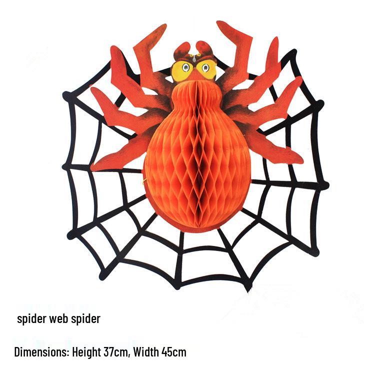 Halloween Spider & Bat Honeycomb Paper Decorations for Bars and KTV Venues