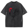 Rooster Country Farm Decor Chicken Gallo Gifts Rooster Mens Korean Fashion Adult Washed Shirt Funny Gifts