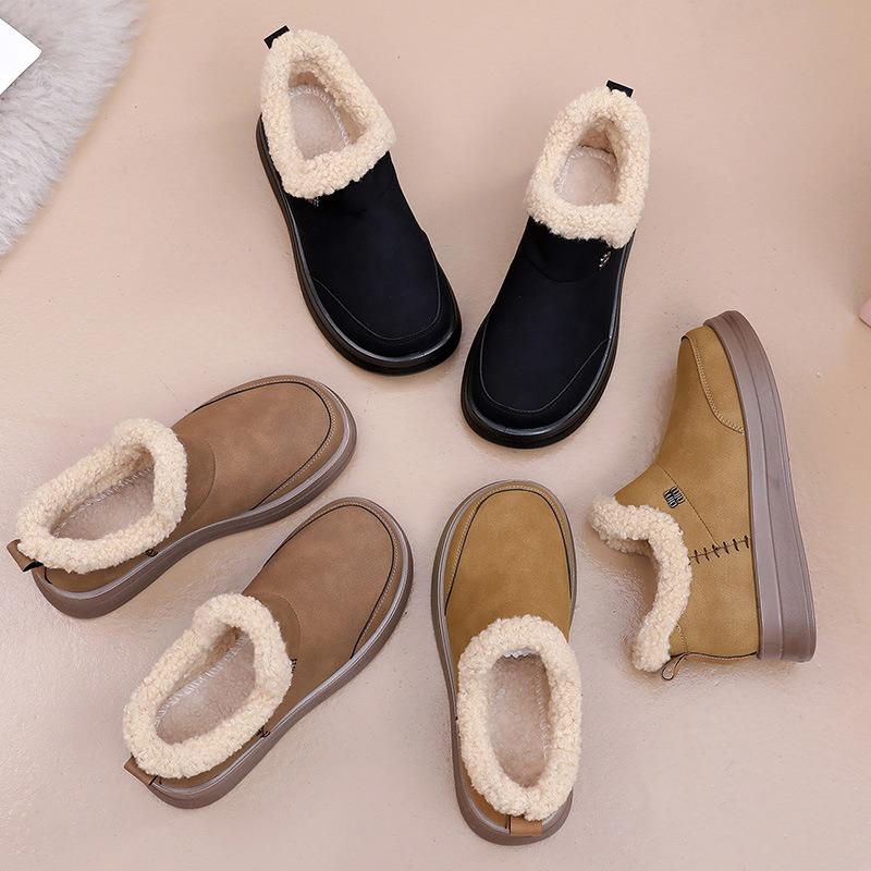 Birkenstock Women's Winter Fleece Women's Shoes, Cotton Shoes, Women's One-foot Pedals, Platform Mom Shoes, Fashionable Height-enhancing Shoes