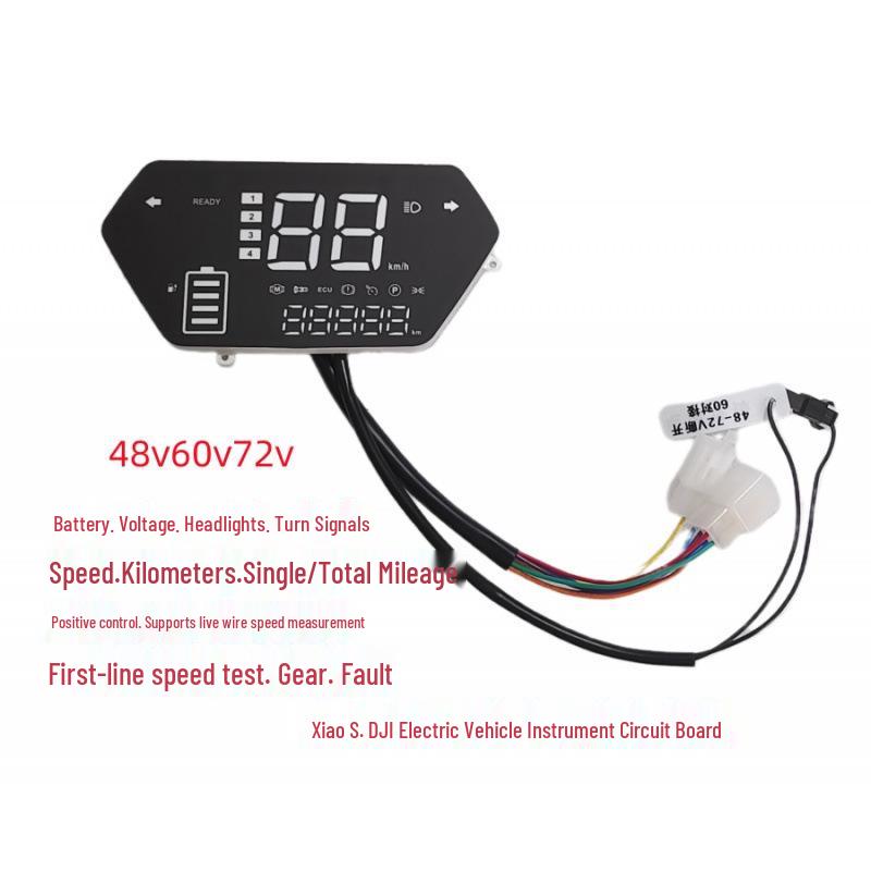Turtle King Electric Bike LED Display: 48V/60V/72V Speedometer & Odometer for Little Turtle King & Big Golden Bull Models