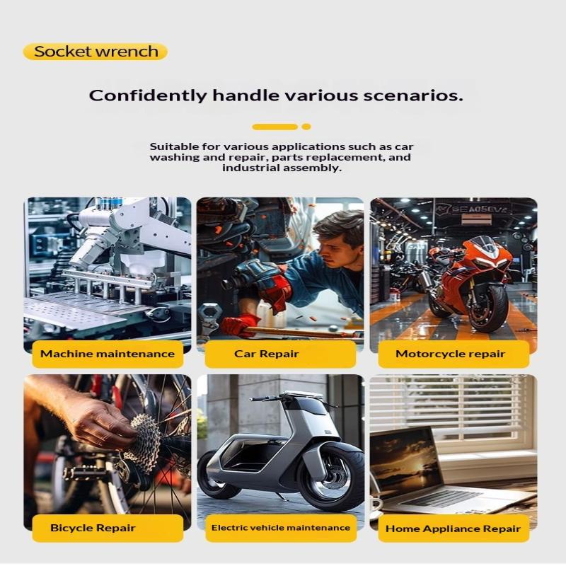 T-Type Socket Wrench Set, T-Shaped Extended Hex Wrench, Rubber-Coated Car And Motorcycle Tire Repair Tools