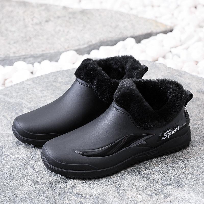 European and American Shallow Mouth Rain Shoes Female Internet Celebrity Fashion Low-top Short Tube Non-slip Waterproof Shoes Kitchen Work Rubber Shoe