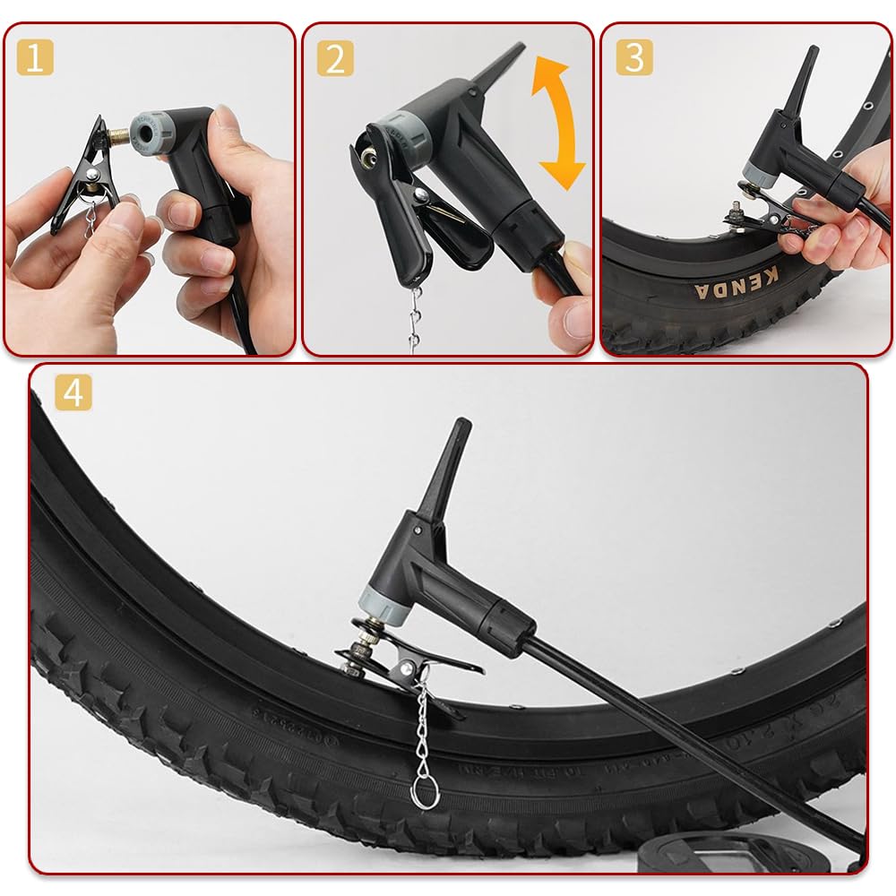 MILANQW Bicycle Inflator Adapter 9 Piece Set | Presta/American/English Valve