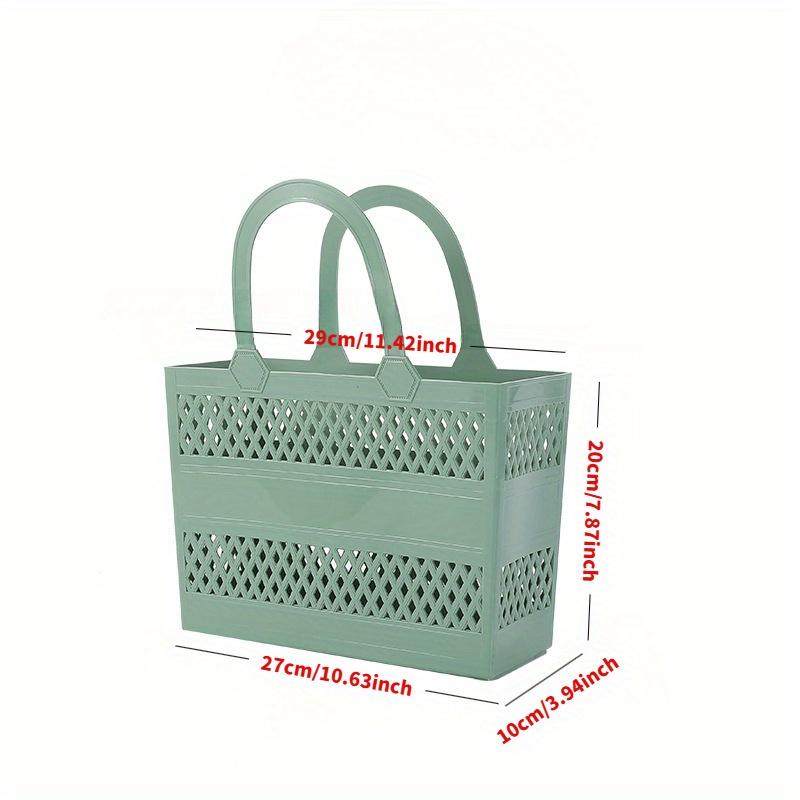 1 τεμ. Πλαστικό Καλάθι Αποθήκευσης Πολλαπλών Χρήσεων με Χερούλι, Διάτρητο Σχέδιο, Οργανωτής Μεγάλης Χωρητικότητας για Χρήση στο Μπάνιο, την Κουζίνα και το Σπίτι